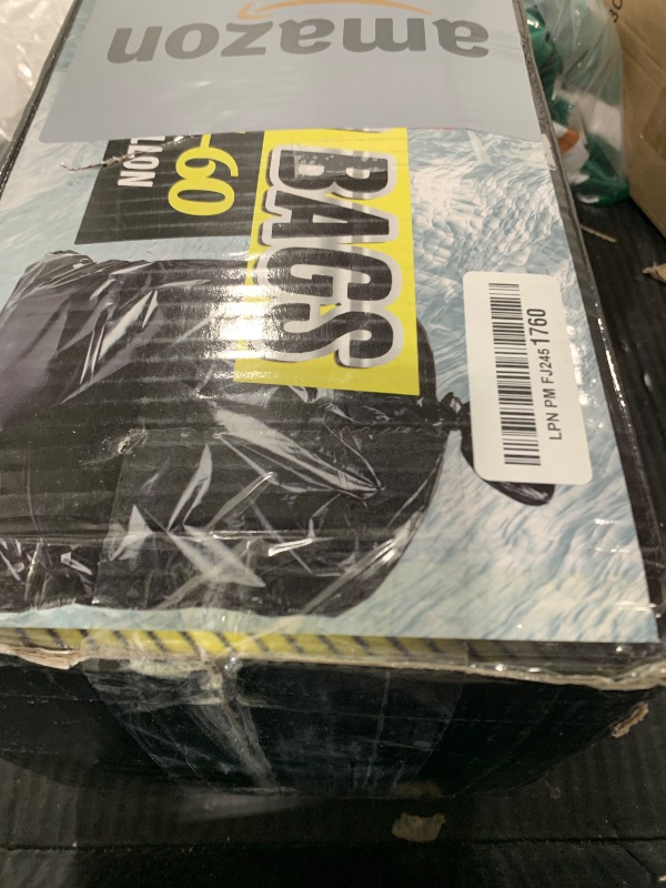 Photo 1 of 100 Count 55-60 Gallon Trash Bags, Sturdy & Tear-Resistant Commercial Can Liners 55 Gallon, Large Garbage Bags, Large Black Trash Bags for Commercial, Lawn and Leaf Bags
