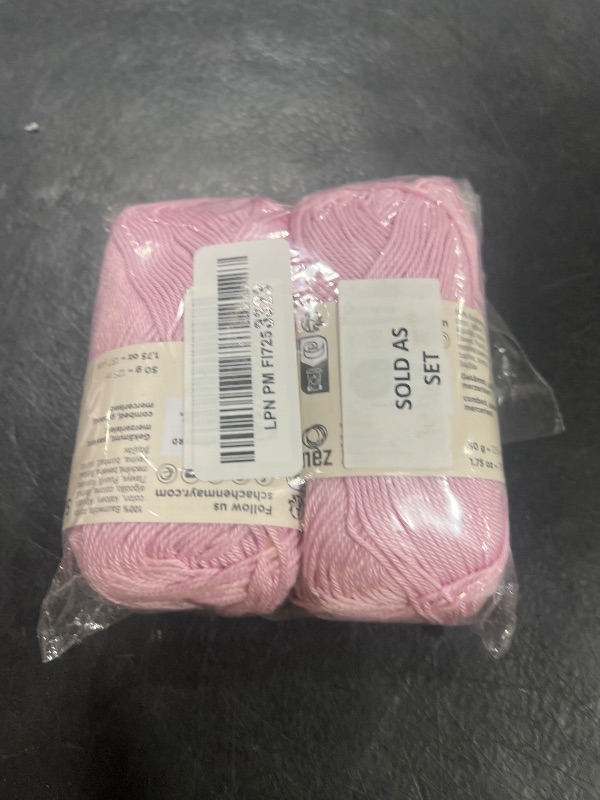 Photo 1 of [ Set of 2 Skeins ] SMC Catania Originals 100% Mercerized Cotton Yarn, Total 3.52 Oz. Each 1.76 Oz (50g) / 136 Yrds (125 m) Amigurumi Yarn Fine-Sport 2 (246 Pink)