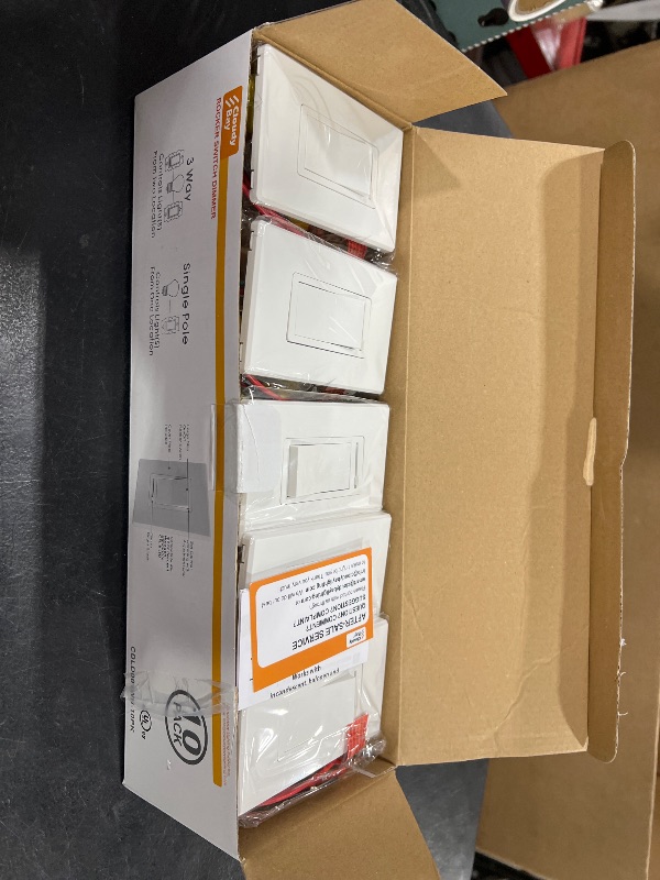 Photo 1 of [10 Pack] Cloudy Bay 3-Way/Single Pole Dimmer Electrical Light Switch for 150W LED/CFL, 600W Incandescent/Halogen,Wall Plate Included,Pack of 10