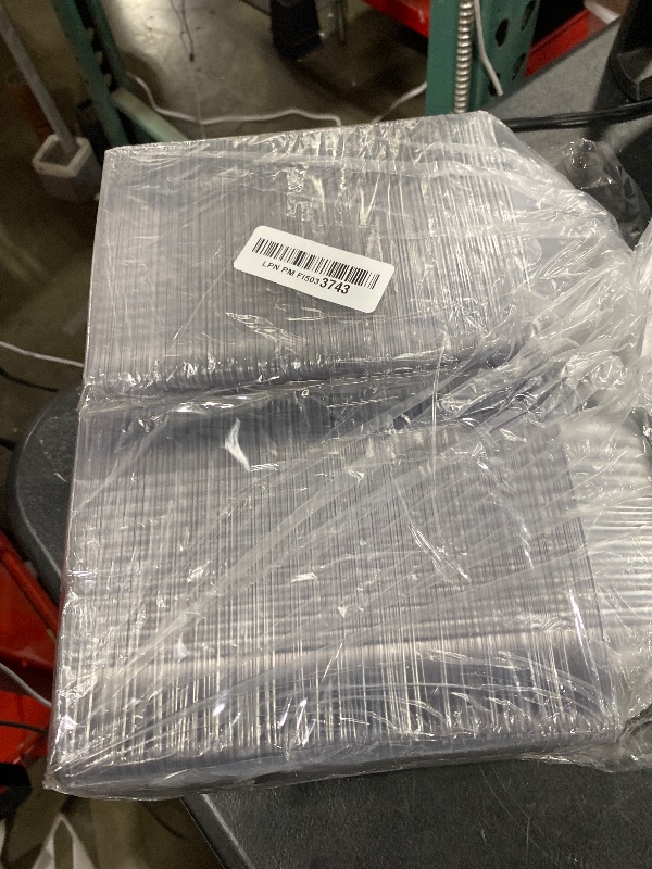 Photo 1 of Clear Plastic Hinged Take Out Containers Clamshell Takeout Tray Food Clamshell Containers Outside Diameter for Dessert, Snacksetc, Cakes Slice, Cookies, Salads