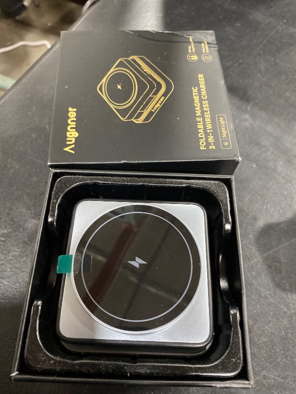 Photo 1 of ?2025 Upgraded?Wireless Charger 3 in 1, Foldable Wireless Charging Station with Night Light for Apple MagSafe Charger, Travel Magnetic Charger Stand, Nightstand Fast 15W Charging Station (20W Adapter)