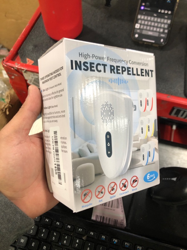 Photo 1 of (2025 Upgraded) Ultrasonic Insect & Pest Indoor Repeller, Plug-in Control Device Repellent for Rodent, Mice, Rats, Roaches, Ants, Spiders, Mosquitoes, Bugs, Home, 3 Mode Switching (6 Pack)