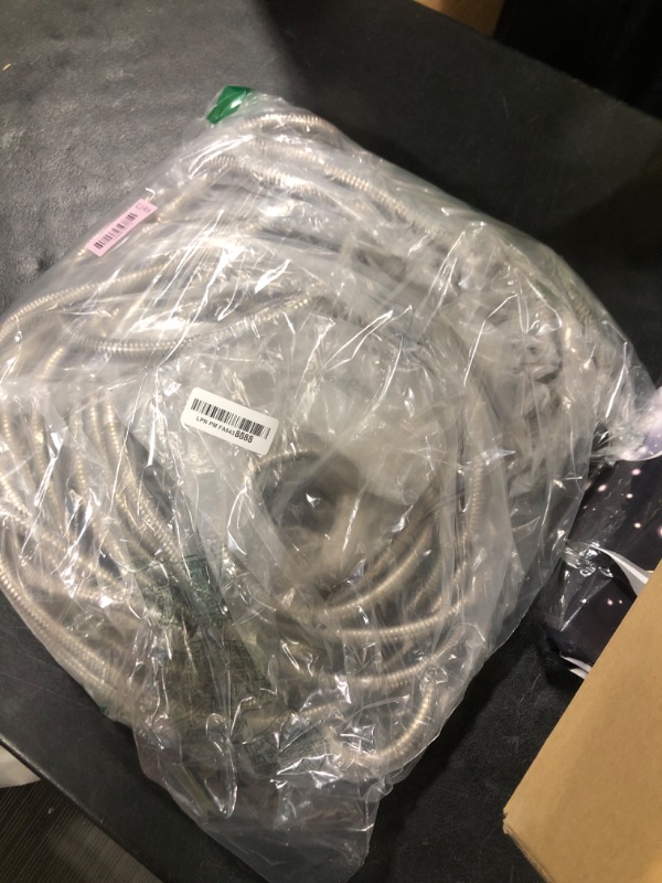 Photo 1 of 100 FT Metal Garden Hose, Stainless Steel Heavy Duty Water Hose With 10 Function Nozzles, Flexible No-Kink, Pet-Proof, Puncture-Proof Rust-Proof for Yard, Outdoors