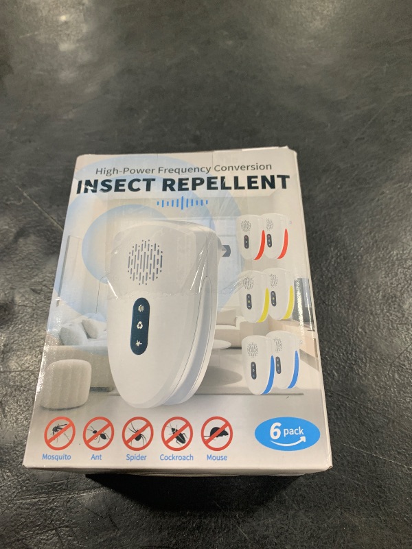 Photo 1 of (2025 Upgraded) Ultrasonic Insect & Pest Indoor Repeller, Plug-in Control Device Repellent for Rodent, Mice, Rats, Roaches, Ants, Spiders, Mosquitoes, Bugs, Home, 3 Mode Switching (6 Pack)