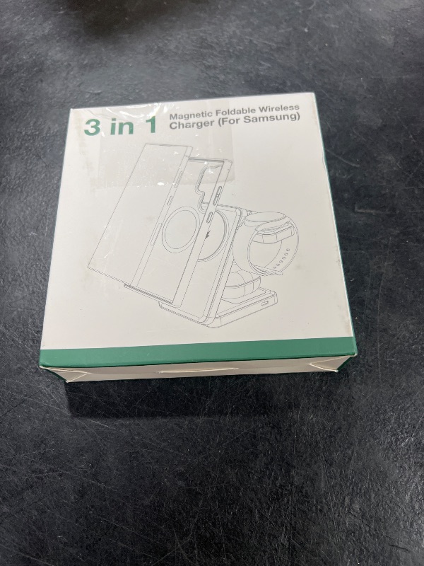 Photo 1 of 3 in 1 Magnetic Foldable Wireless Charger for Samsung, Fast Mag-Safe Charging Station for Galaxy S25 S24 S23 Ultra Plus/Z Fold/Z Flip 7/6/5, Charger Stand for Galaxy Watch Ultra /8/7/6/5/Pro, for Buds