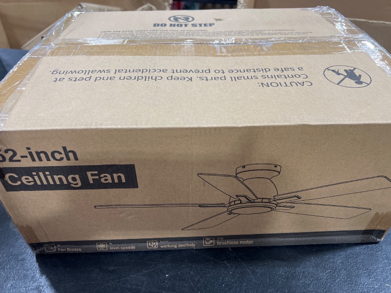 Photo 1 of Fanbulous 52 inch Ceiling Fans with Lights, Smart Flush Mount Ceiling Fan and Remote APP, Modern Low Profile, 3CCT 20W LED with 6-Speeds Quiet Reversible Motor for Bedroom, Living Room, Kitchen, Black