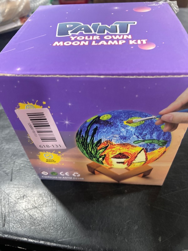 Photo 1 of [ Update 2025] Paint Your Own Moon Lamp Kit, 5.9 inches-Button Battery Type DIY Moon Night Light for Kids Art Supplies Creativity Arts & Crafts Kit for Kids, Teen Girls Boy Birthday