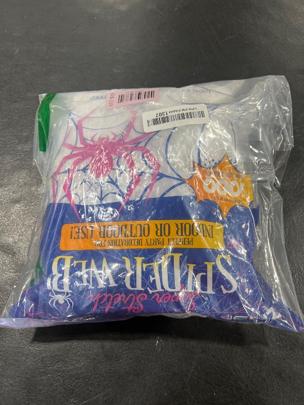 Photo 1 of 1000 sqft Spider Webs Halloween Decorations Bonus with 30 Fake Spiders, Super Stretch Cobwebs for Halloween Indoor and Outdoor Party Supplies