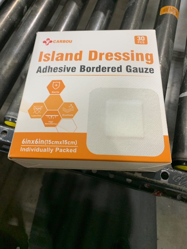 Photo 1 of [6''x6''-30count] Carbou Island Dressing Bordered Gauze Sterile Individually Wrapped Gauze Pads,Highly Absorbent Adhesive Dressing Pad,Soft and Breathable Wound Dressing for Wound Care