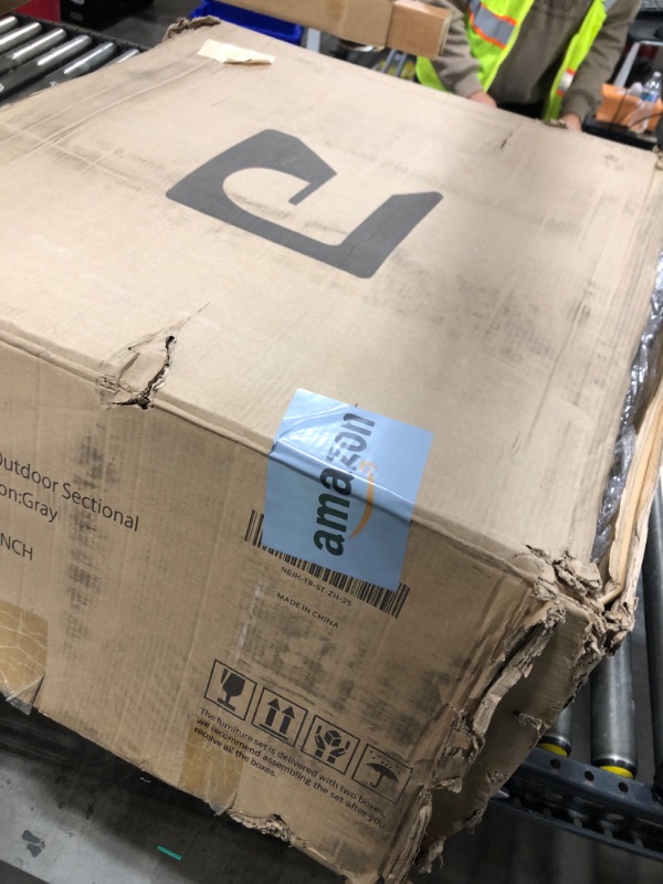 Photo 1 of Pamapic 7-Piece Outdoor Sectional Sofa Set, All-Weather PE Rattan Patio Furniture with Washable Cushions Covers, Gray Cushions and Brown Rattan, Dark Gray
PARTIAL SET