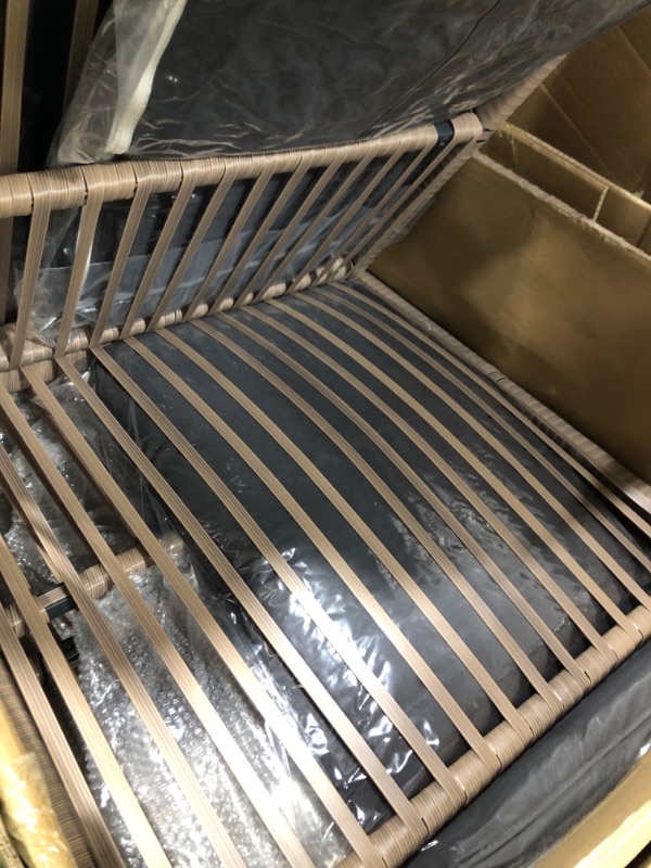 Photo 1 of Pamapic 7-Piece Outdoor Sectional Sofa Set, All-Weather PE Rattan Patio Furniture with Washable Cushions Covers, Gray Cushions and Brown Rattan, Dark Gray
PARTIAL SET