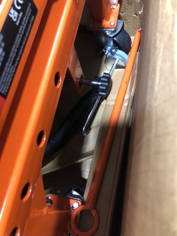 Photo 1 of VEVOR Motorcycle Lift, 1100 LBS Motorcycle Lift ATV Scissor Lift Jack with Dolly & Hand Crank, Center Hoist Crank Stand with Wide Deck & Tool Tray for Street Bikes, Cruiser Bikes, Touring Motorcycles