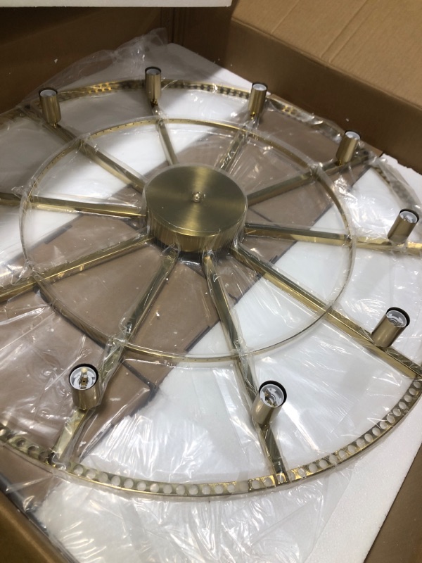 Photo 1 of Gold Glass Chandelier Lighting Modern, 10 Light 2 Tier High Ceiling Chandelier Fixture Foyer Dining Room Ceiling Hanging Pendant Lighting Living Room 32"