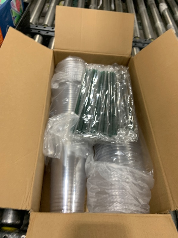 Photo 1 of [50 SETS] 32 oz Clear Plastic Cups with Lids and STRAWS, Disposable Drinking Cups for Cold Drinks, Iced Coffee, Milkshakes, Smoothies