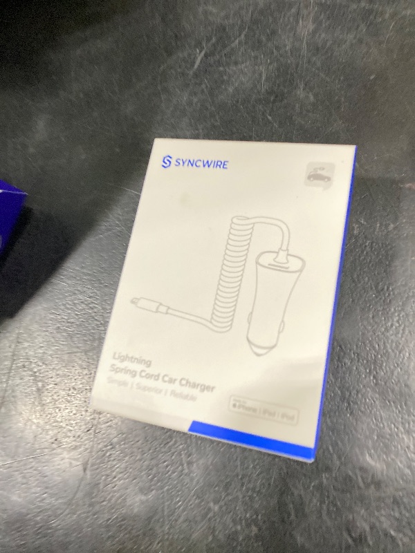 Photo 1 of [Apple MFi Certified] Syncwire iPhone Car Charger 32W Super Fast Car Phone Charger Cigarette Lighter USB Car Adapter with Build-in 5FT Coiled Lightning Cable for Apple iPhone 14/13/12/11/XR/Max, iPad