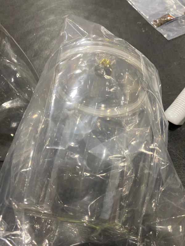 Photo 1 of  Pc Candy Jar with Lids 1 Gallon Large Candy Containers with Spoon Clear Plastic Cookie Dispenser Airtight Apothecary Storage Organization Snack Buffet Bar Dish for Wedding Home Classroom Decoration