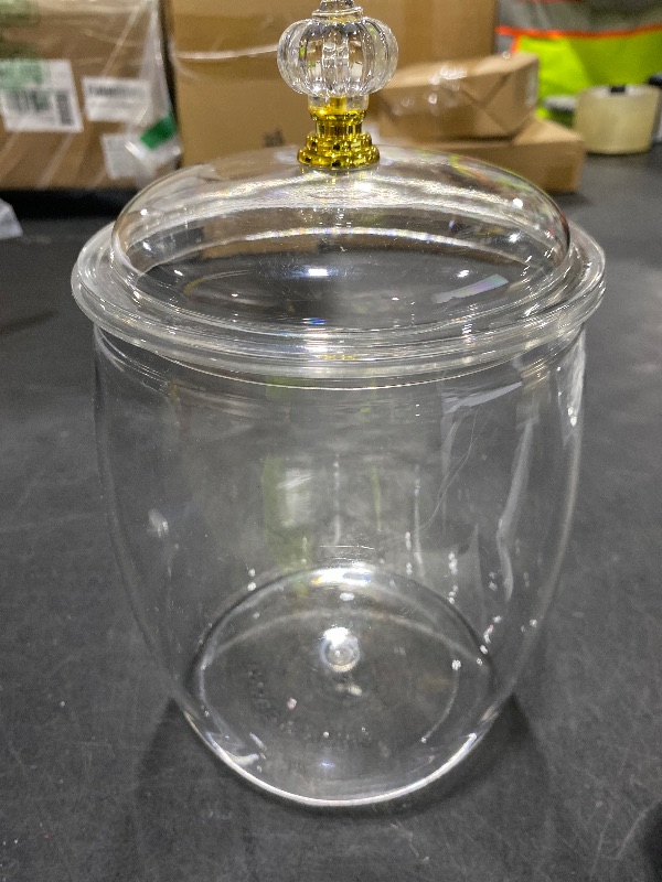Photo 1 of Pc Candy Jar with Lids 1 Gallon Large Candy Containers with Spoon Clear Plastic Cookie Dispenser Airtight Apothecary Storage Organization Snack Buffet Bar Dish for Wedding Home Classroom Decoration