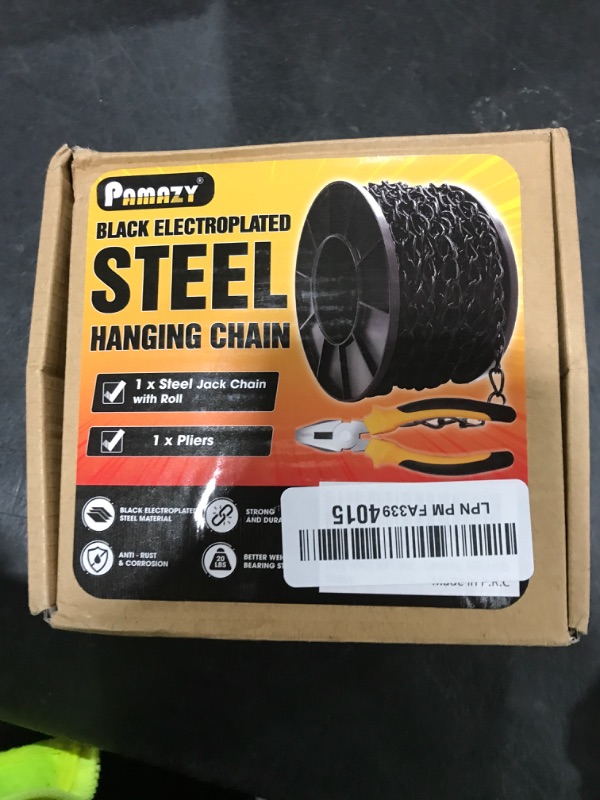 Photo 1 of [Upgraded] 50FT Black Electroplated Steel Hanging Chain Roll, Pliers Included, 20LBS Load Capacity, Durable, Rust-Resistant, Adjustable Length for Hanging Bird Feeders, Planters, Lanterns, Billboards