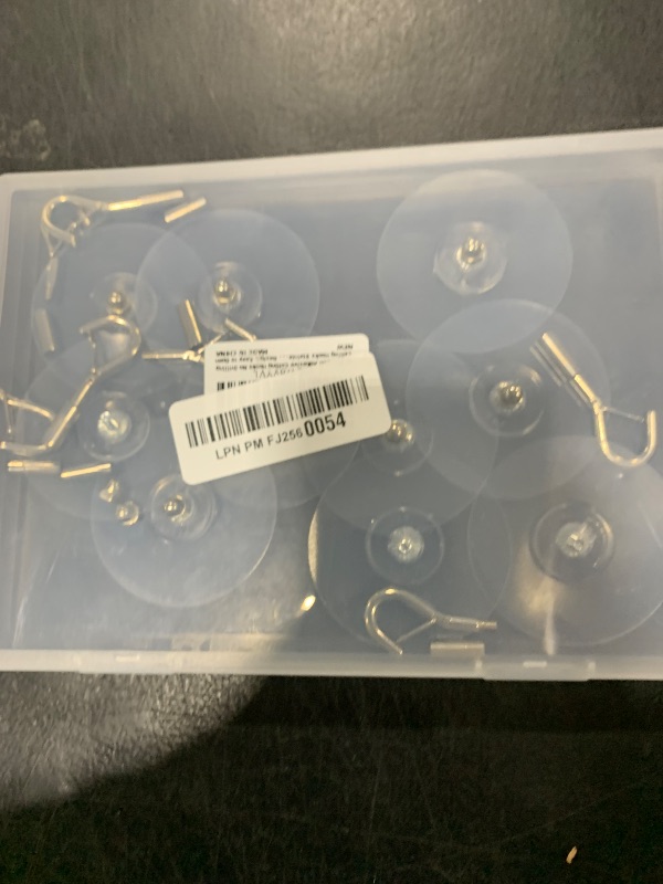 Photo 1 of 12 Pcs Self Adhesive Ceiling Hooks No Drilling Ceiling Hooks Stainless Steel Eye Hooks for Hanging Small Plants Wind Chimes, Secure/Enclosed Design, Easy to Open