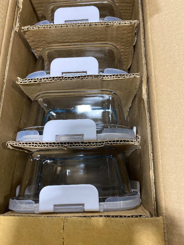 Photo 1 of [5-Pack,36 Oz]Glass Meal Prep Containers 2 Compartments Portion Control with Upgraded Snap Locking Lids Glass Food Storage Containers, Microwave, Oven, Freezer and Dishwasher (4.5 Cups, White)
