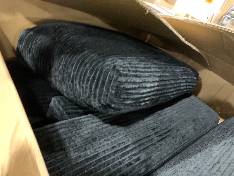 Photo 1 of *partial set* COMAX Convertible Sofa Bed Queen, Corduroy Folding Floor Couch Pull Out Couch Bed Futon Sleeper with Pillows, Fold Out Boneless Sofa Comfy Lounge Mattress Loveseat for Living Room Bedroom, Black