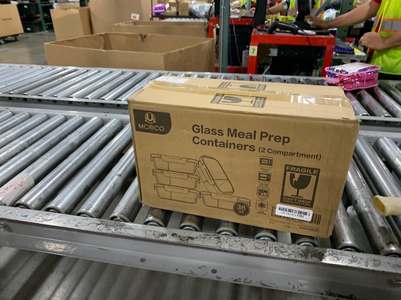 Photo 1 of [5-Pack,36 Oz]Glass Meal Prep Containers 2 Compartments Portion Control with Upgraded Snap Locking Lids Glass Food Storage Containers, Microwave, Oven, Freezer and Dishwasher (4.5 Cups)