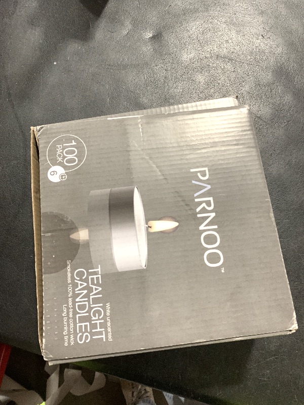 Photo 1 of 100 Pack Tealight Candles in Metal Cups - Clean White Unscented with 6 Hour Long Burning Time - Votive Candles Bulk for Romantic Dinner, Weddings, Spa & Hotels by PARNOO