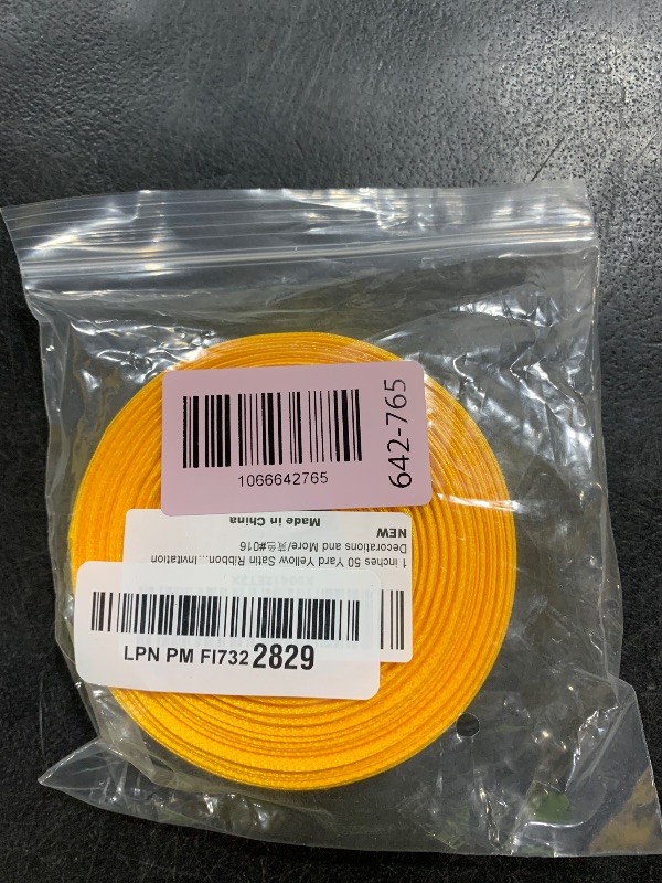Photo 1 of 1 inches 50 Yard Yellow Satin Ribbon for Gift Wrapping, Wedding, Crafts, Christmas,Easter, Floral, Hair, Invitation Decorations and More