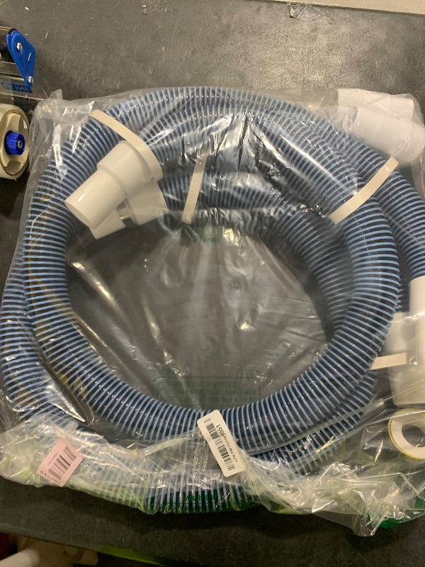 Photo 1 of 1.5" 6ft Pool Filter Pump Hose Kit for Above Ground Swimming Pools Vacuum Skimmer 1 1/2 to 1 1/4 Pool Hose Adapter Fittings & 1 1/2" Hose Replacement- 2 Pool Hoses, 2 Adapters, 2 PTFE Tapes, 4 Clamps
