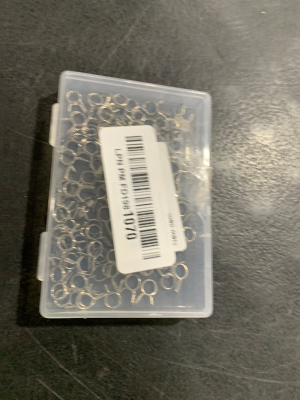 Photo 1 of 100Pcs 1/4" Irrigation Hose Clamps, Stainless Steel Double Line Hose Tube Spring Clips, Drip Irrigation Kit Connector Leak Clamp