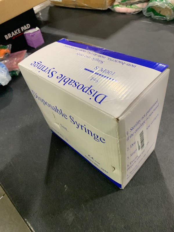 Photo 1 of 100 Pack Disposable 5ml/cc Lab Syringes with 22Ga 1.25 Inch Needle Luer Lock, Individually Sealed Packed