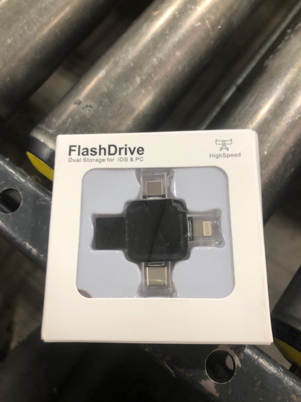 Photo 1 of ?No App Required? 128GB 4 in 1 Photo Stick for Phone,LANSLSY Flash Drive for Phone/Pad/Android/PC -Memory Stick for Photos and Videos-4 Separate Ports, No Adapter Needed