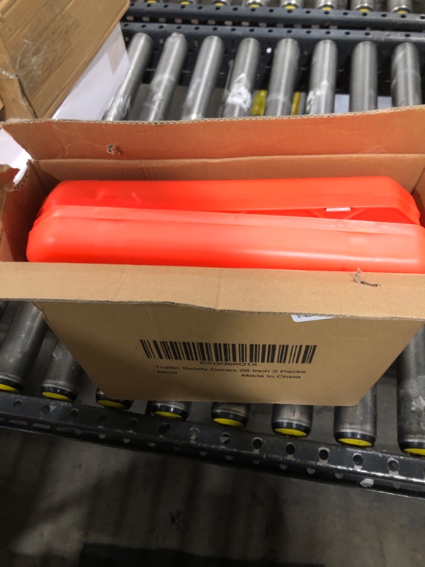 Photo 1 of [2 Pack]28 Inch Collapsible Traffic Safety Cones - Parking Cones with Reflective Collars, Orange Safety Cones for Parking lot, Driveway, Driving Training etc