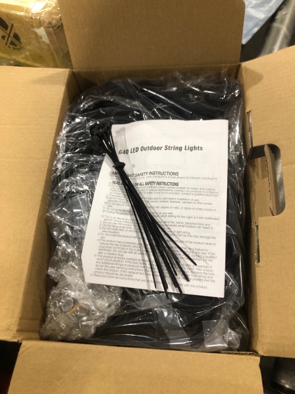 Photo 1 of 100FT LED Outdoor String Lights Patio Light with 52 Shatterproof G40 Dimmable Globe Bulb, 2-Pack 50FT Waterproof Outside Hanging String Light for Christmas Backyard Porch Balcony Gazebo Party