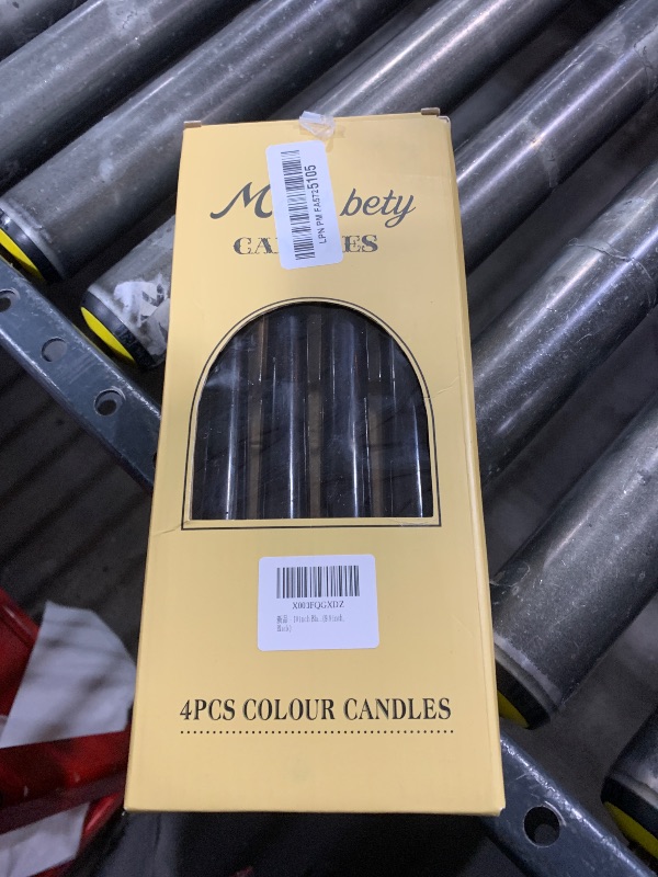 Photo 1 of 10 inch Black Taper Candles Set of 4 Tapered Candle, Tall Candlesticks,Dripless and Smokeless,Home Dinner Candl, Party, Wedding, Halloween, Christmas(9.9 inch, Black)