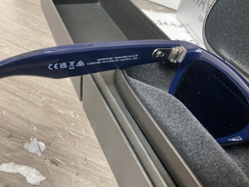 Photo 9 of Ray-Ban Stories | Wayfarer Square Smart Glasses, Shiny Blue/Dark Blue Polarized, 50 mm