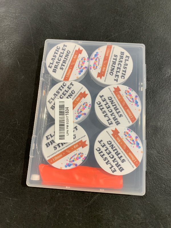 Photo 1 of 1 mm Stretchy Bracelet String Elastic String for Bracelet Making Easy to Knot with Jewelry Making Supplies Beading Needles and Container for Storage