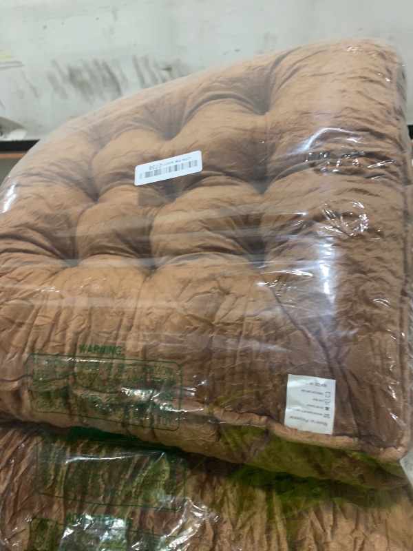 Photo 1 of 1 MIDDLE ONE Floor Pillow Set of 2, Memory Foam Meditation Cushion, Floor Cushions for Adults Sitting, Large Square Seat Cushions for Yoga, Couch, Sofa, Kids, Living Room, 20x20 Inch (Brown)