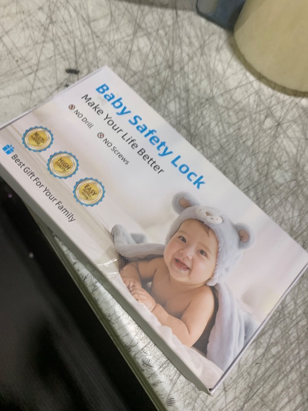 Photo 1 of 5-Pack Child Proof Refrigerator Lock with 3M Adhesive, Baby Child Safety Cabinet Locks, Kids Safety Fridge Locks for Oven Drawers Door- White& Gray