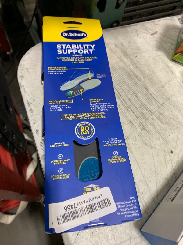 Photo 1 of ?Dr. Scholl's Stability Support Insoles, Flat Feet & Overpronation Low Arch Support, Improves Balance & Stability, Motion Control, Trim Inserts to Fit Shoes, Women's Size 6-10