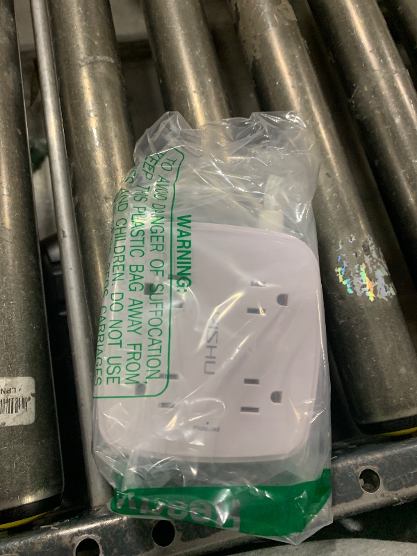 Photo 1 of 10 Ft Surge Protector Power Strip - YISHU 3 Side Outlet Extender with 8 Widely AC Outlets and 4 USB Ports, 10 Feet Extension Cord with Flat Plug, Wall Mount Desk USB Charging Station, ETL,White