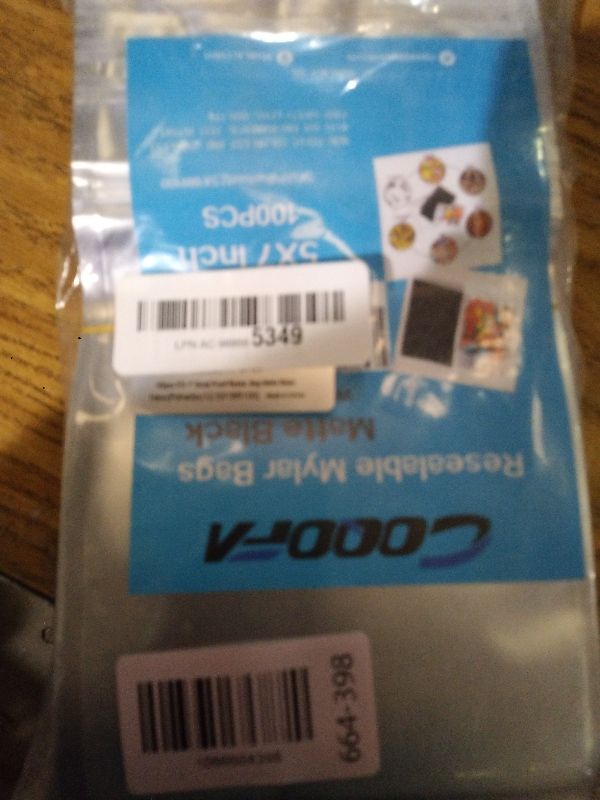 Photo 1 of 100pcs 5"X 7" Smell Proof Resealable Mylar Bags Front Matte Clear Back Matte Black Food Storage Foil Pouch Bag
