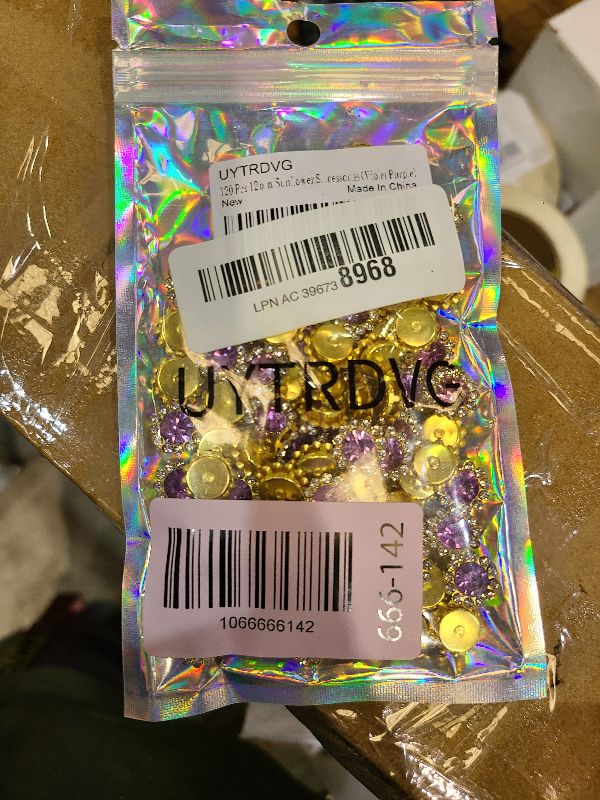 Photo 1 of 120 Pcs 12mm Sunflower Sew on Rhinestones Crystal Glass Gems, Metal Claw Rhinestones Jewels for Crafts, Glitter Gemstones for Clothes Shoes Cap Earring Belt Sewing Accessories(Violet Purple)