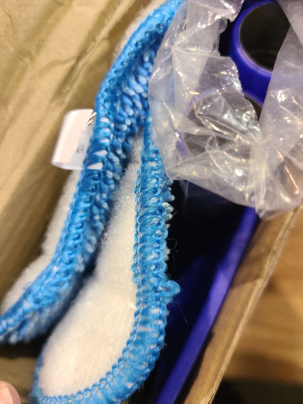 Photo 1 of 17.5" Professional Microfiber Floor Cleaning Mop, Flat Mop with Stainless Steel Handle, 2 Reusable Washable Pads, Wet and Dust Mopping for Hardwood, Vinyl, Laminate, Tile Cleaning (Blue)