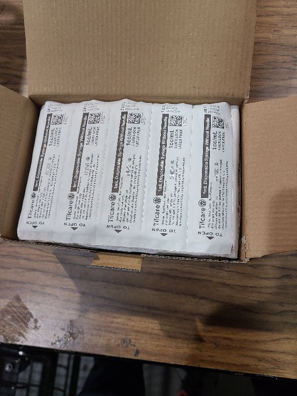 Photo 1 of 1ml Syringe Without Needle Luer Lock 100 Pack by Tilcare - Sterile Plastic Medicine Droppers for Children, Pets or Adults – Latex-Free Oral Medication Dispenser - Syringes for Glue and Epoxy