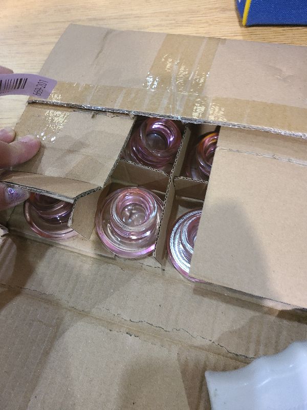 Photo 1 of 12 PCS Glass Taper Candle Holders Bulk Pink Candlestick Holders Clear Short Tapered Candle Stick Holder Decor Set for Table Centerpiece Wedding Party Advent Christmas Home Decorations