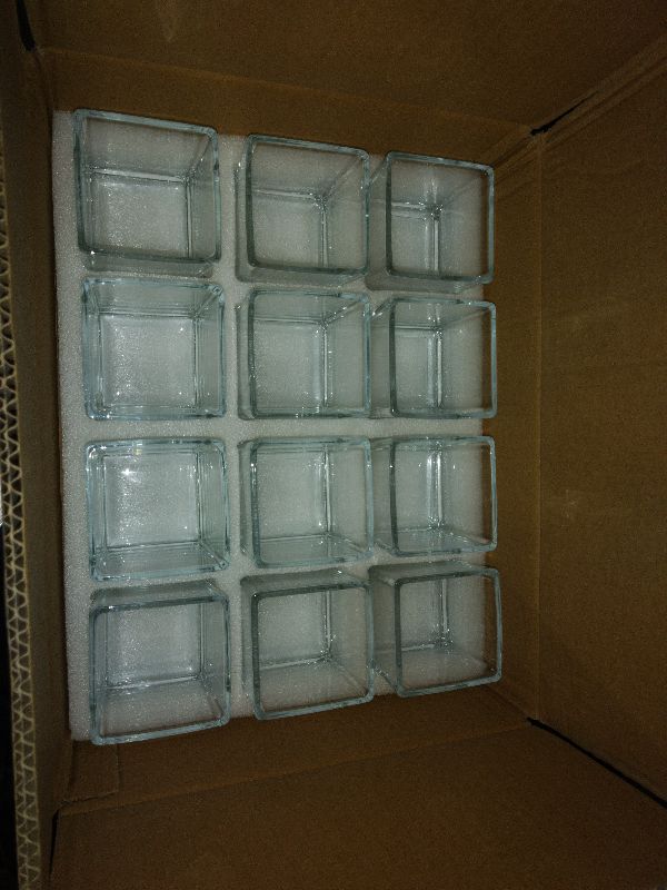 Photo 1 of 12pcs Square Glass Vases for Centerpieces, 3.15" Clear Short Glass Vase Cube Plant Terrarium, Candle Holder for Wedding Centerpiece, Office Decorations, Home Décor, Parties