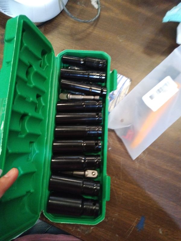 Photo 1 of 1/2" Drive Metric Impact Socket Set (10–24mm), 10-Piece Heavy Duty Impact Sockets with 2 Extension Bars, Deep Impact Socket Kit for Impact Wrench & Automotive Repair