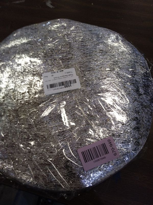 Photo 1 of 120 Pcs Disposable Gold Placemats Set Round Gold Foil Mesh Pressed Table Doilies Metallic Thin Mesh Table Runner for Home Decoratio 13 Inch