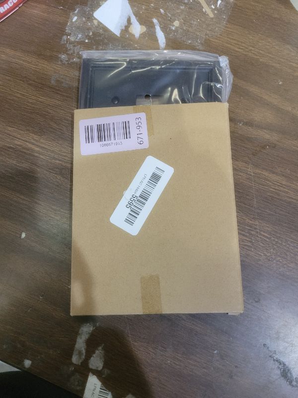 Photo 1 of 2-Pack Single Toggle Light Switch Cover Plate, Durable Natural Bamboo Fiber Decorative Switch Plate Covers, Matte Black 1 Gang Wall Plate, Corrosion Resistant